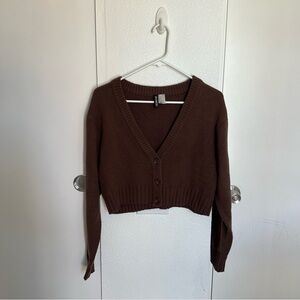 H&M Chocolate Brown V-Neck Cardigan